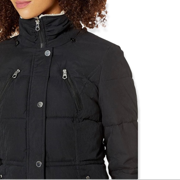 NAUTICA Puffer Coat Black Microfiber Hooded Winter Jacket - Picture 3 of 10